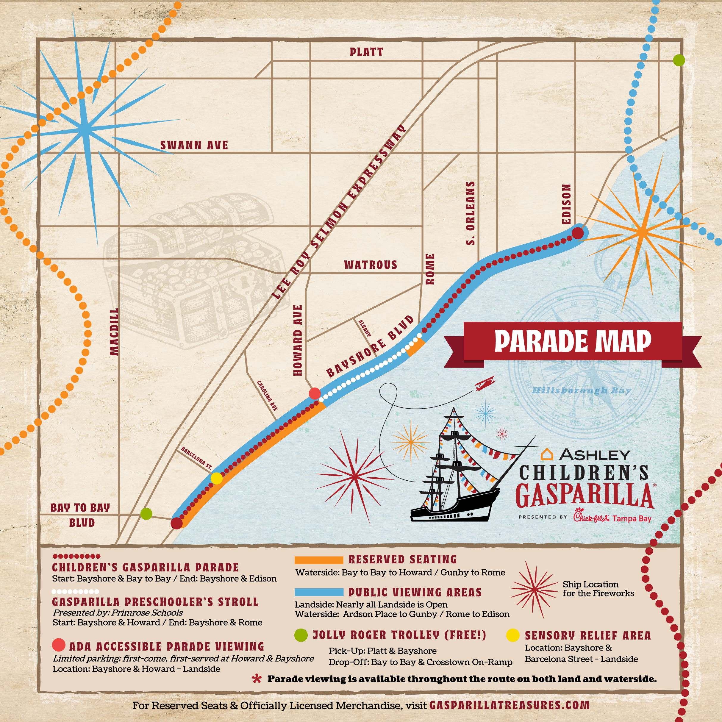 Childrens Gasparilla Parade Map 2025