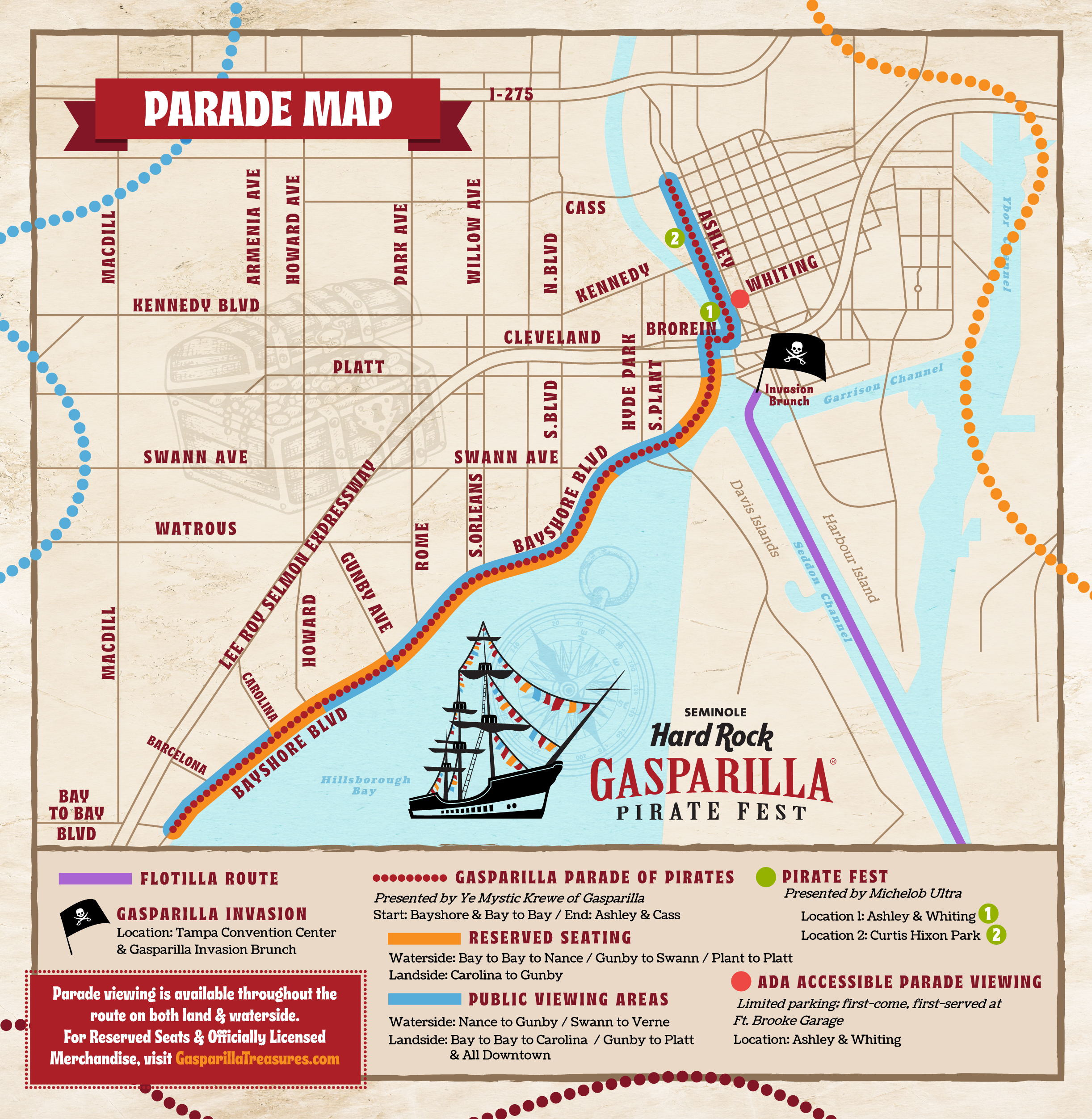 Gasparilla Pirate Fest Map 2025