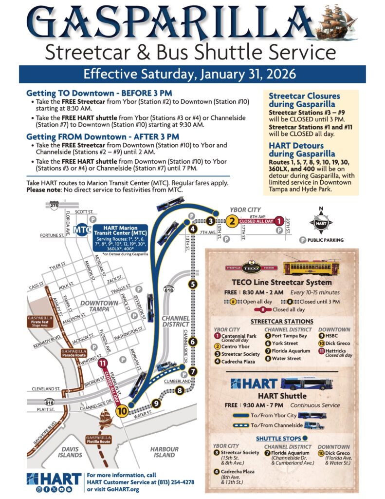 Gasparilla Streetcar & Bus Shuttle Service